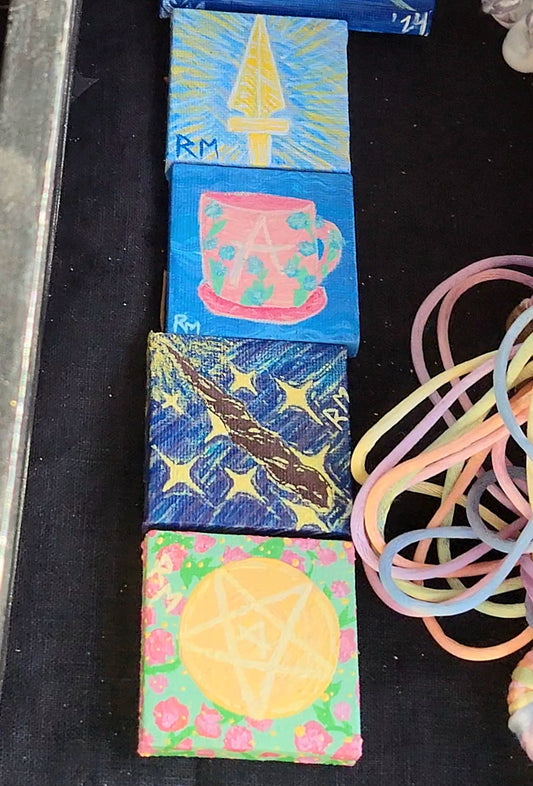 Tarot Aces - Acrylic Paintings